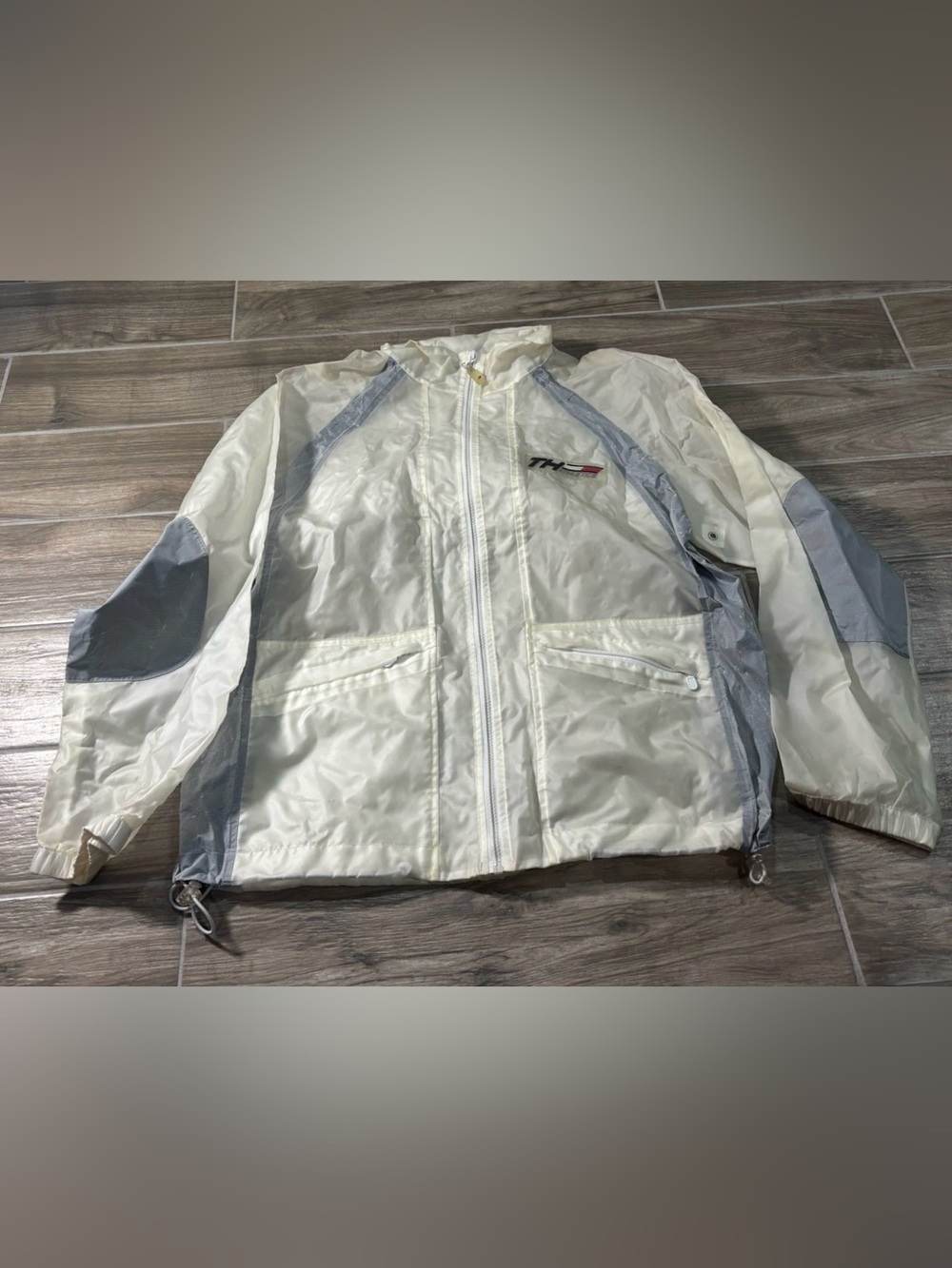 Tommy Hilfiger Vintage Jacket Windbreaker Clear Translucent Size Large Rare 90s